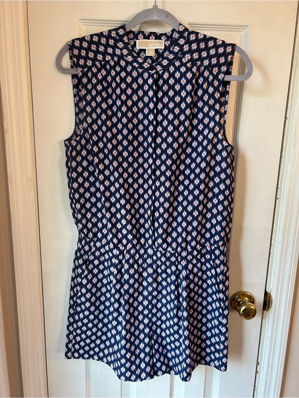 Michael Kors Navy Sleeveless Printed Romper